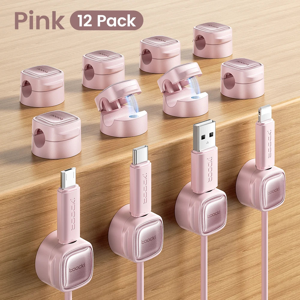 Toocki Magnetic Cable Clips – Desk Wire Management Organizer