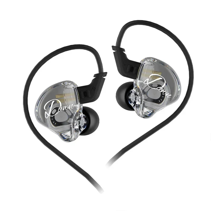 KZ Dawn Wired In-Ear Earphones – Transparent HiFi IEM with Microphone (3.5mm)