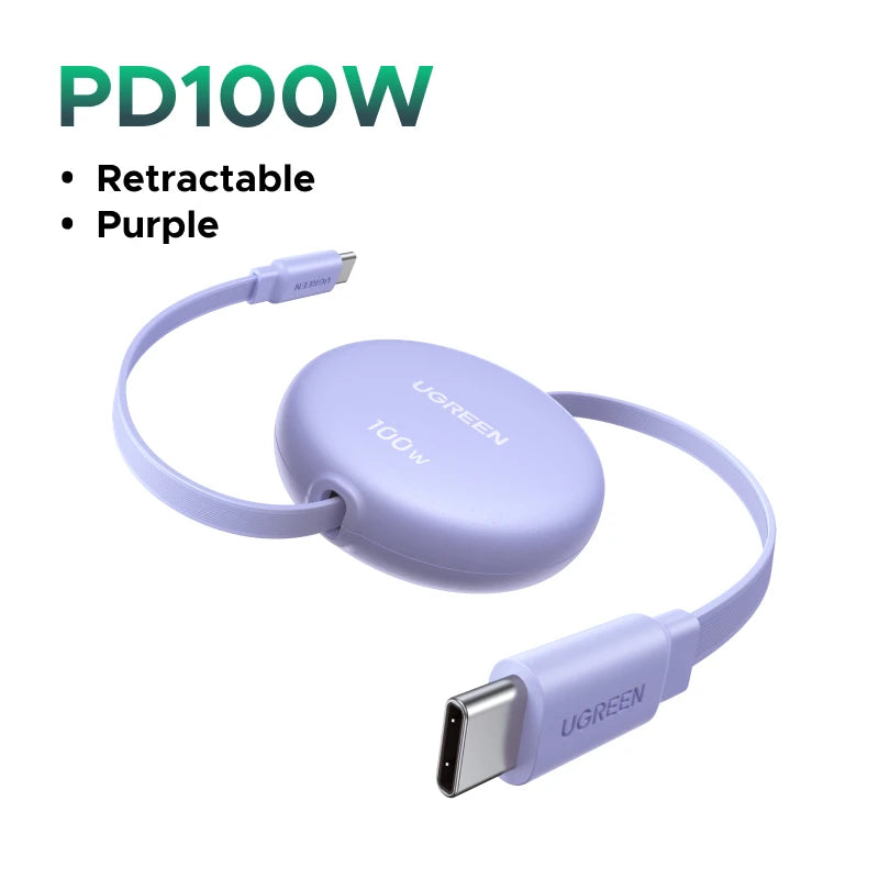 UGREEN USB-C PD Cable – Retractable Fast Charging for iPhone