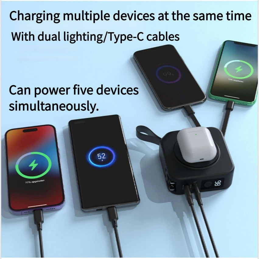 Portable 10000mAh Magnetic Power Bank – Fast Charging for iPhone 14 Mini