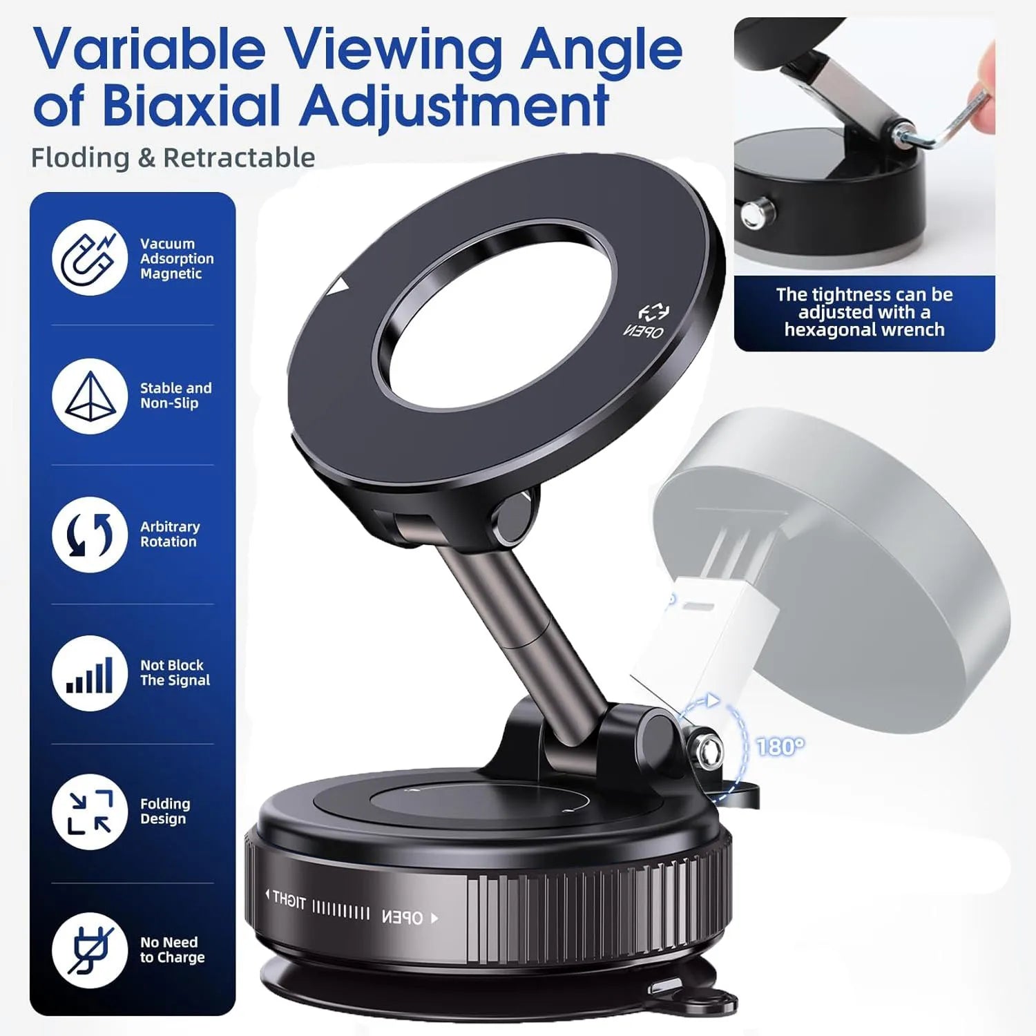 Foldable Magnetic Phone Holder – 360° Rotation
