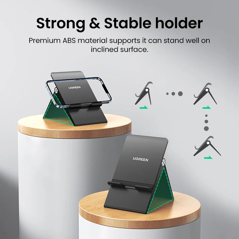 UGREEN Foldable Phone Stand – Desk Holder for iPhone & Mobile Devices