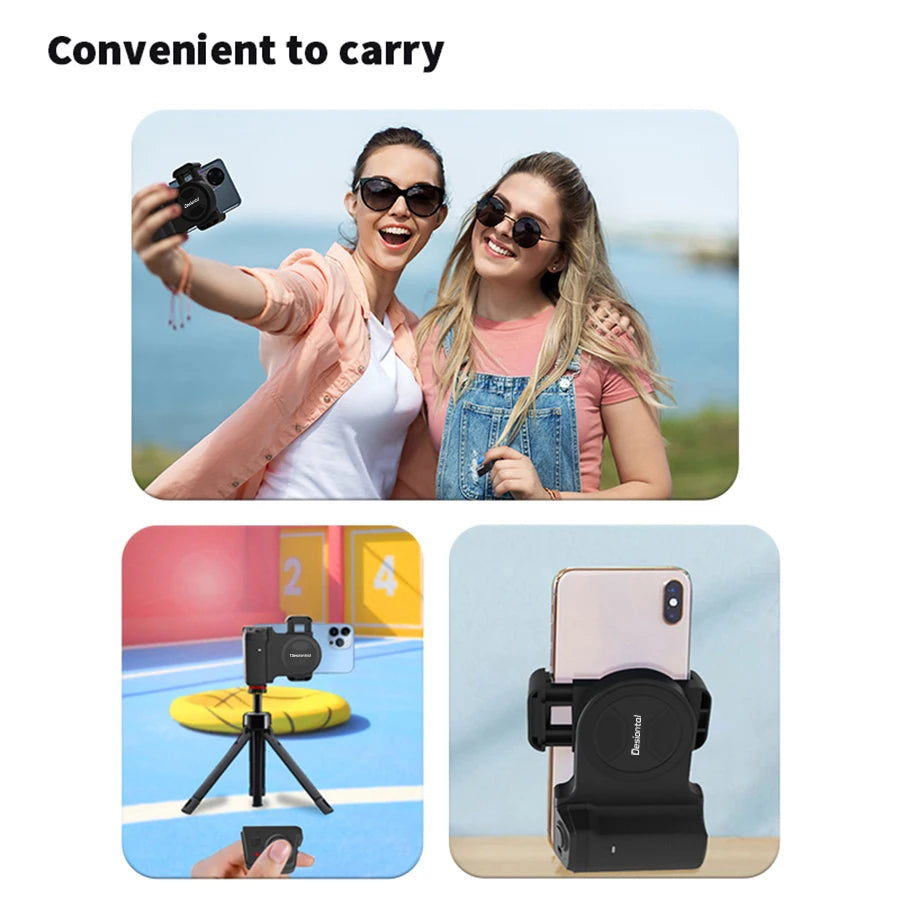 Magnetic SnapGrip Phone Stand – Selfie & Vlogging Tripod with Bluetooth Remote