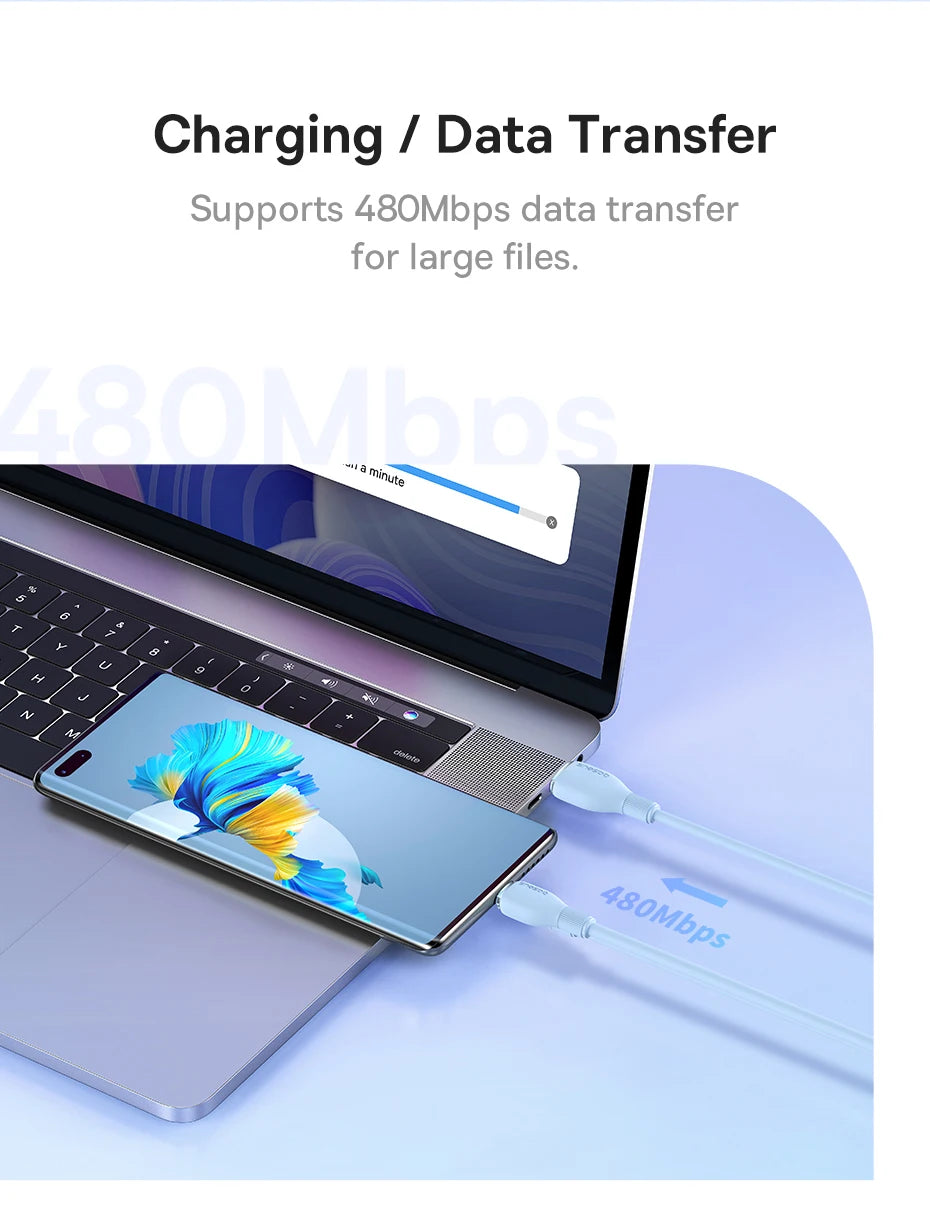 Baseus USB-C Fast Charging Cable – Data Cord for Smartphones