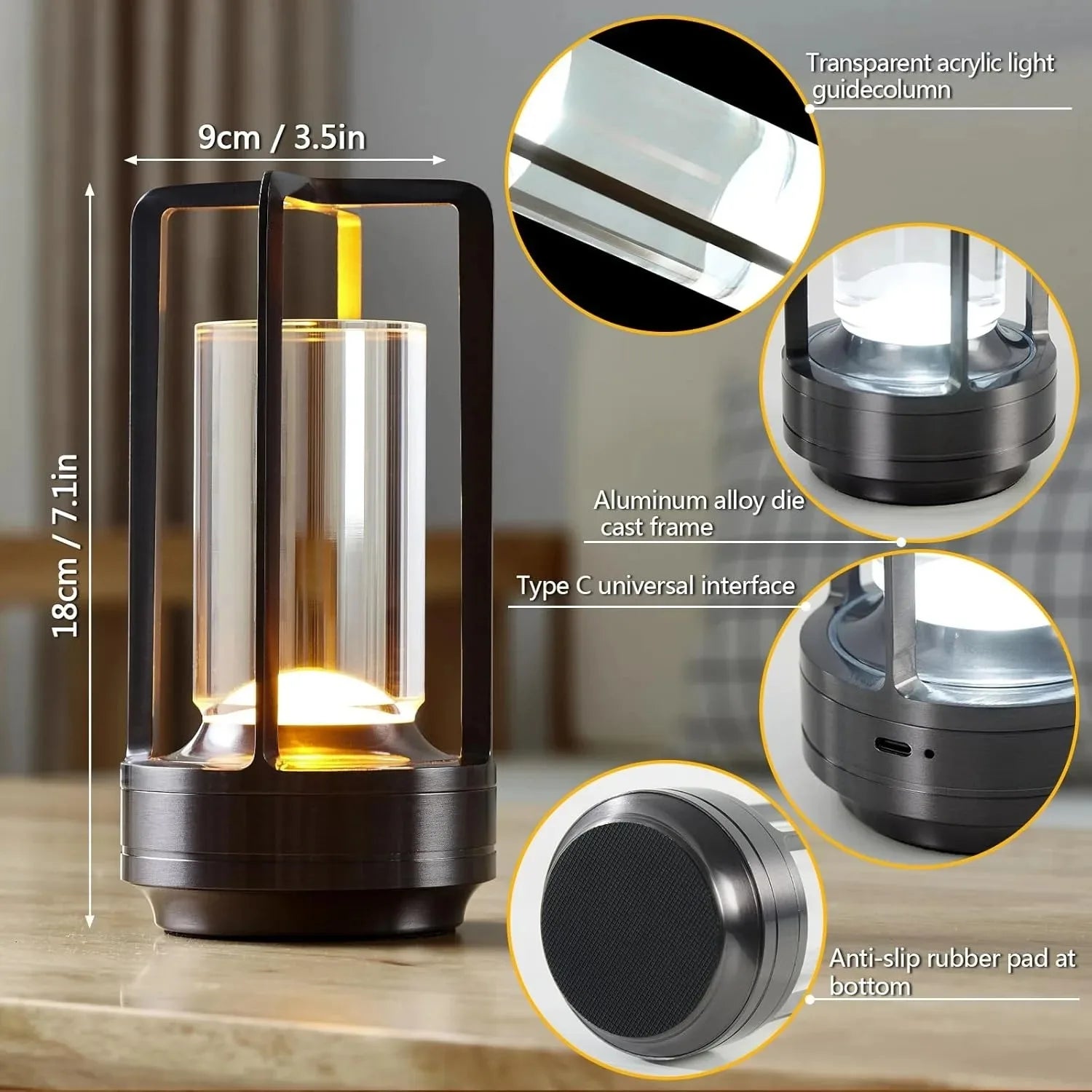 GGbingo Portable Cordless LED Table Lamp – Rechargeable Ambient Night Light