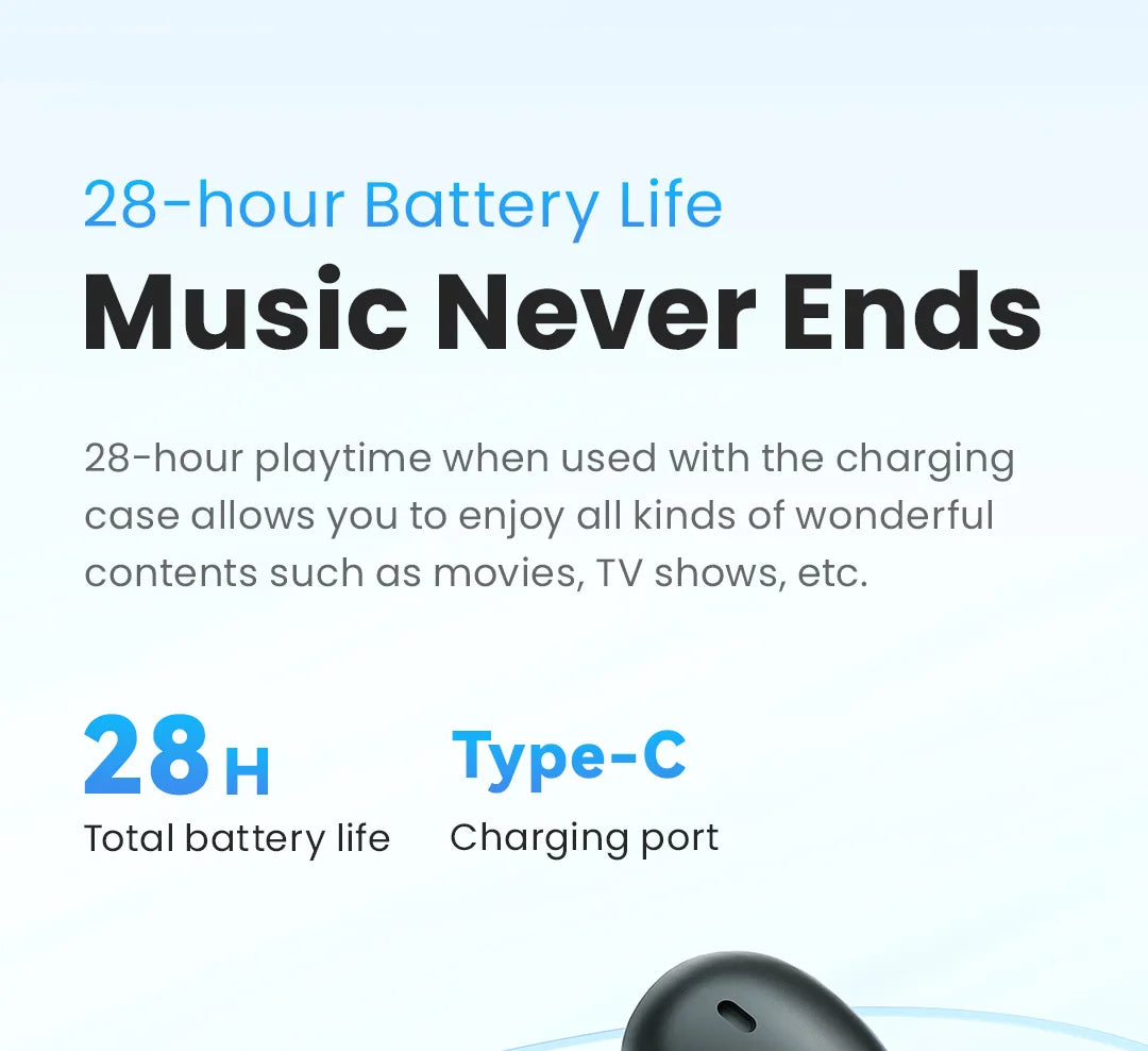HAYLOU Mori Pro ANC Wireless Earbuds Bluetooth 5.4 Headphones 43dB Hi-Res Audio Noise Cancellation 6 Mics Earphones 28Hrs