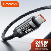 TOOCKI 240W USB-C to USB-C Cable – PD 3.1 Fast Charging Cable with OLED Power Display