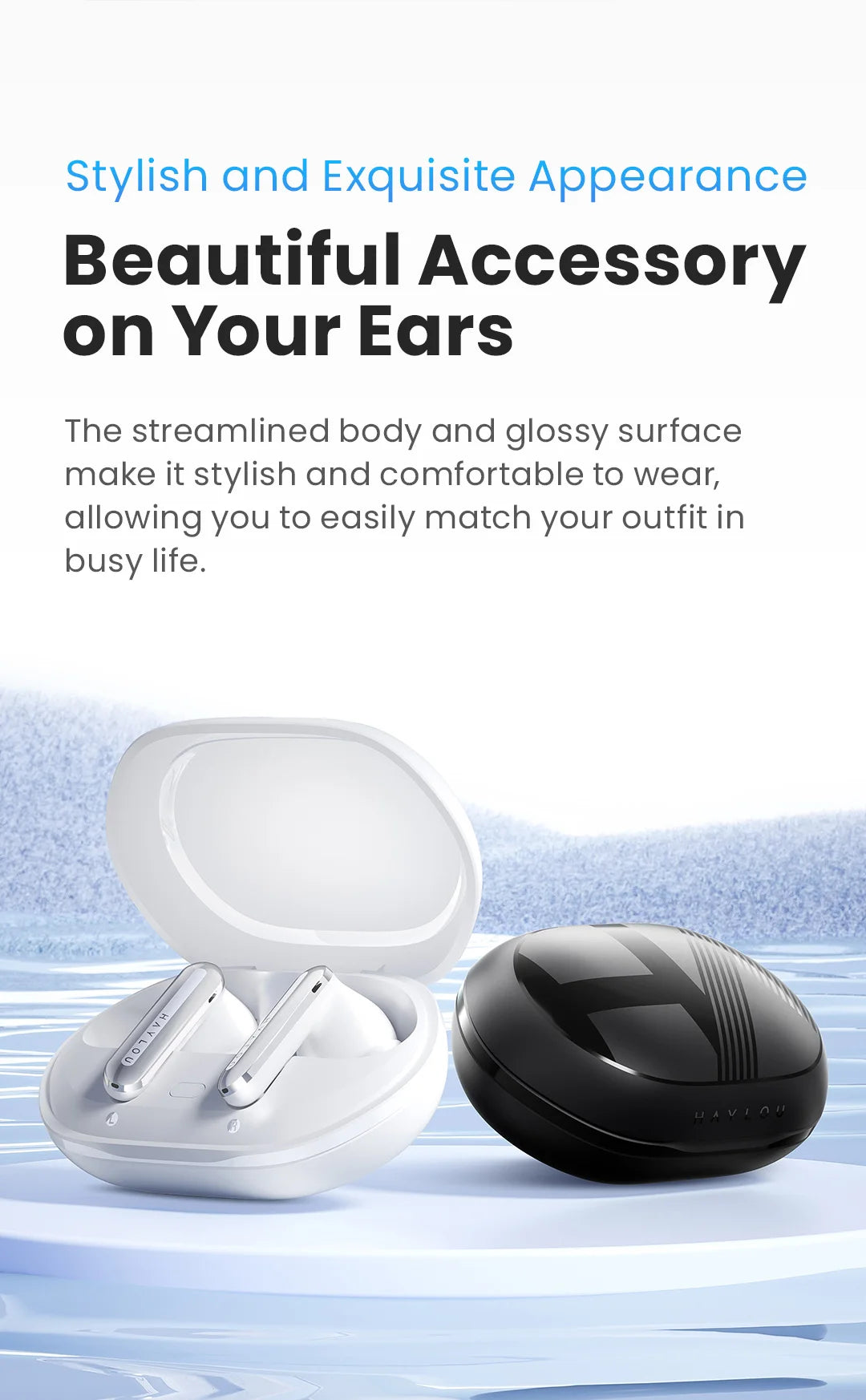 HAYLOU Mori Pro ANC Wireless Earbuds Bluetooth 5.4 Headphones 43dB Hi-Res Audio Noise Cancellation 6 Mics Earphones 28Hrs