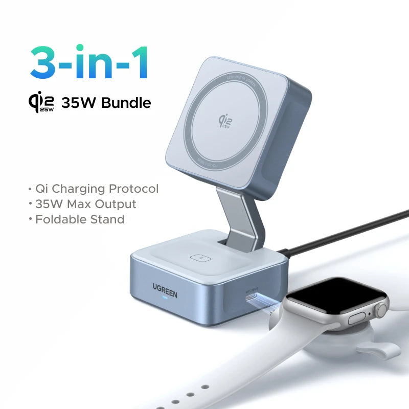 UGREEN 2-in-1 Qi2.2 Wireless Charger for iPhone & AirPods