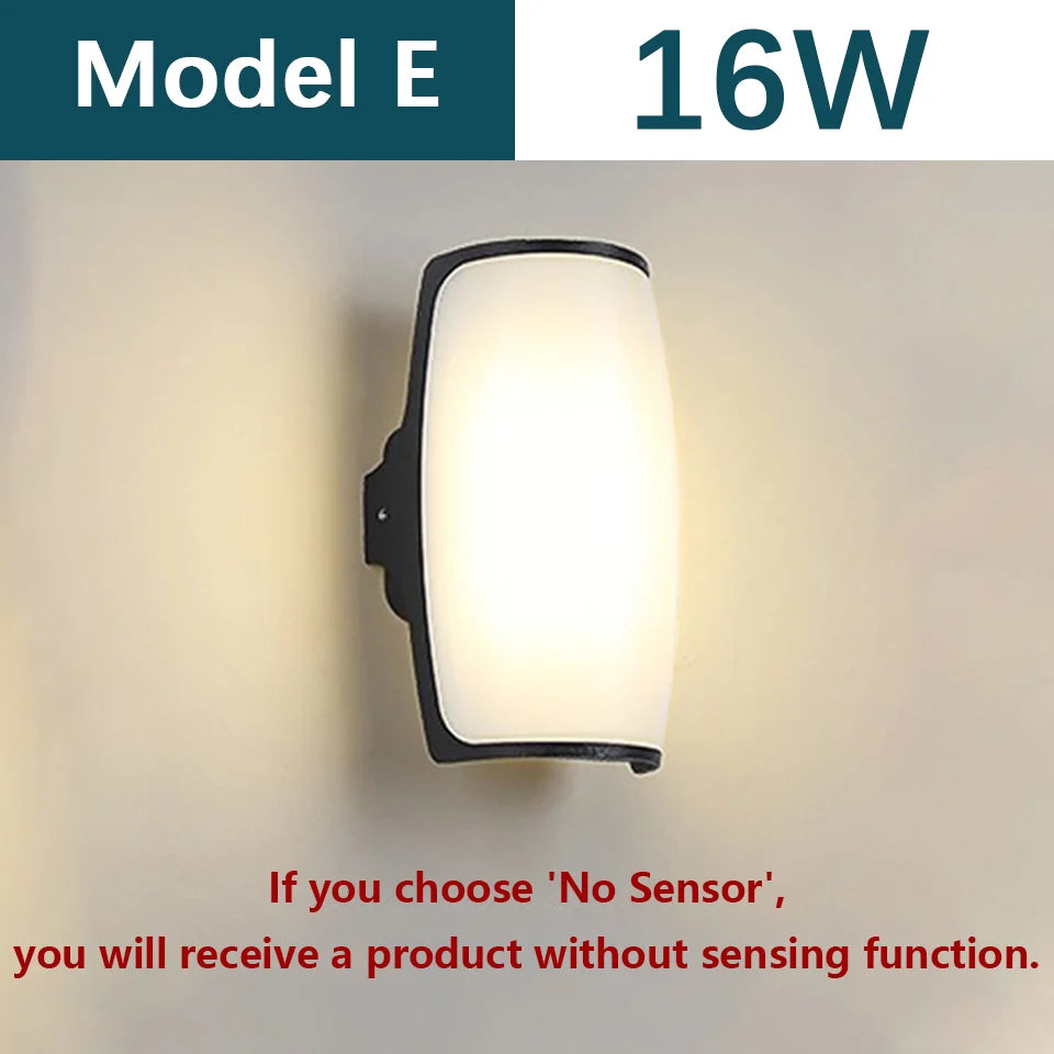 Outdoor Wall Light – Modern LED, AC110-220V, Sensor