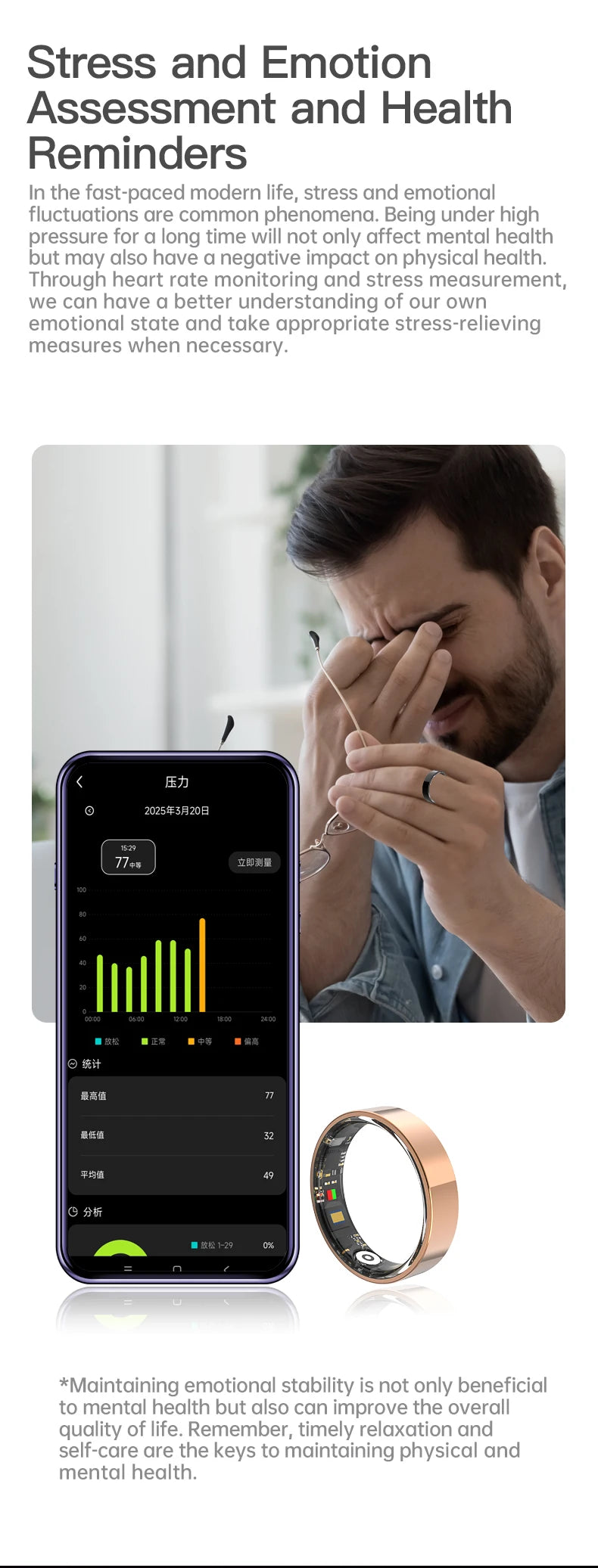 SIMSONLAB 2025 Smart Ring Bluetooth Call Heart Rate Blood Pressure Monitor 5ATM Waterproof Health Ring Men Women For Xiaomi Gift