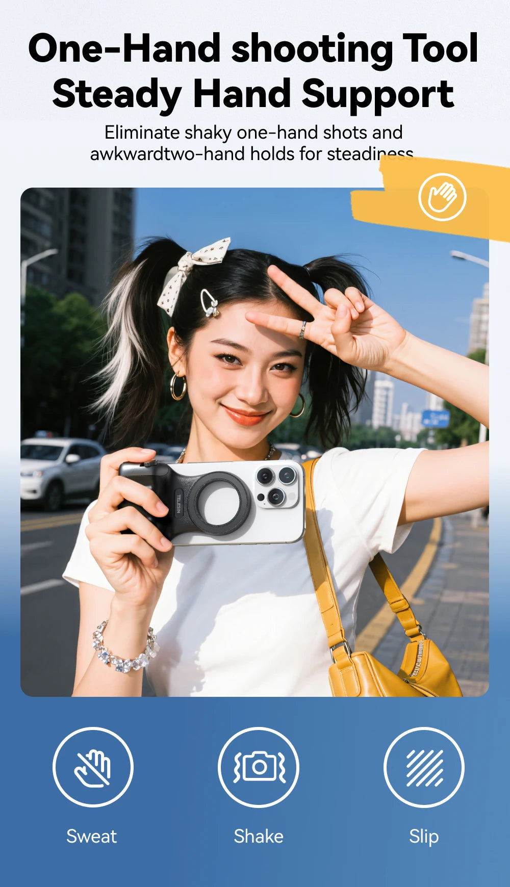 TELESIN Fun Shot Magnetic Grip 2 – iPhone 17/17 Air/Pro/Pro Max