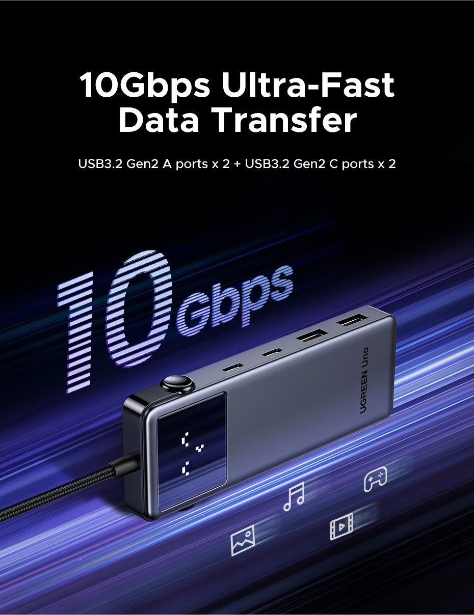 UGREEN Uno USB-C Hub – 6-in-1 Docking Station for MacBook & Laptop