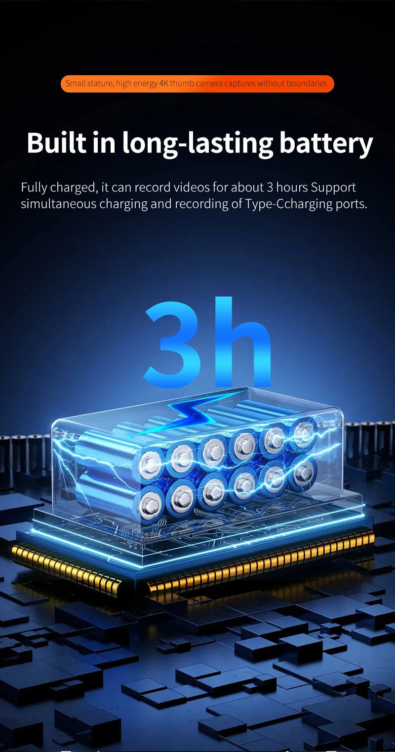 Mini 4K DV Camera – Hotspot, Microphone & 800mAh Battery