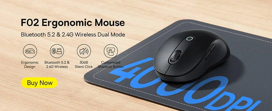 Baseus F01B Wireless Bluetooth Mouse – Silent 1600 DPI
