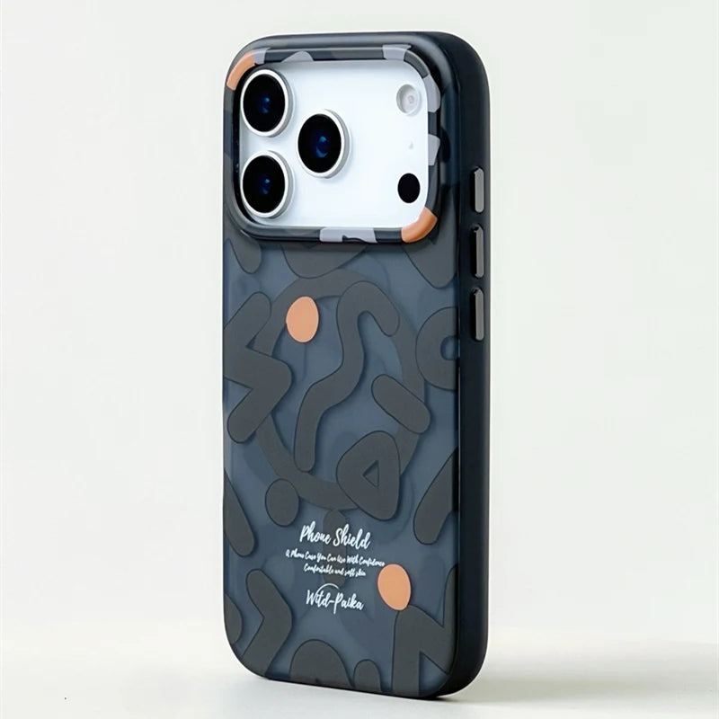 Geometric Graffiti MagSafe iPhone Case – Shockproof