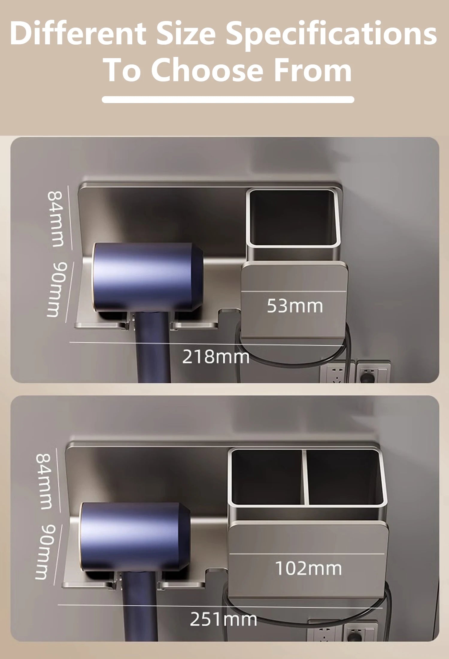 Hair Dryer & Straightener Stand – Bathroom Shelf Organizer for Styling Tools