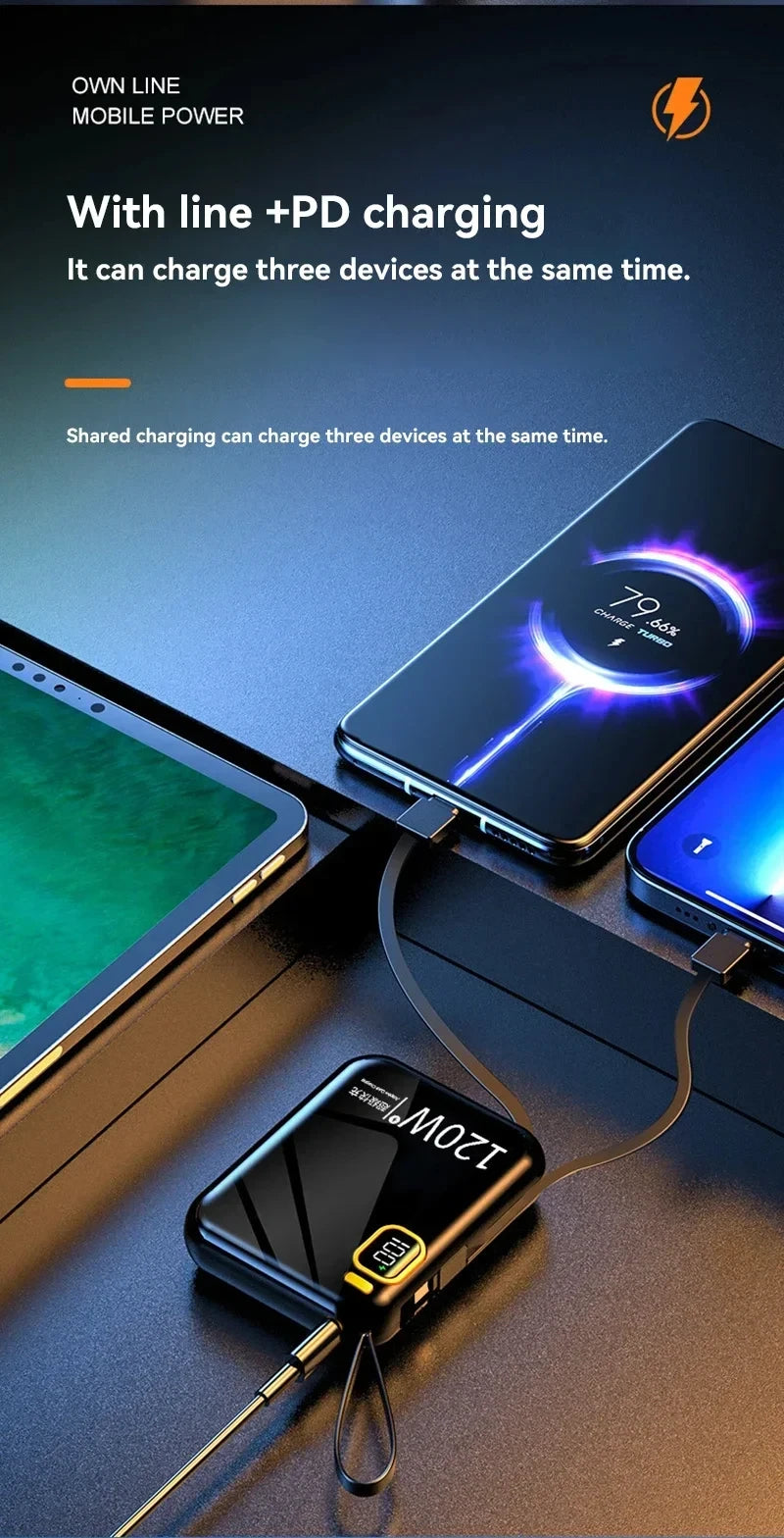 200000mAh 120W Power Bank – Portable USB-C Fast Charging for Phones