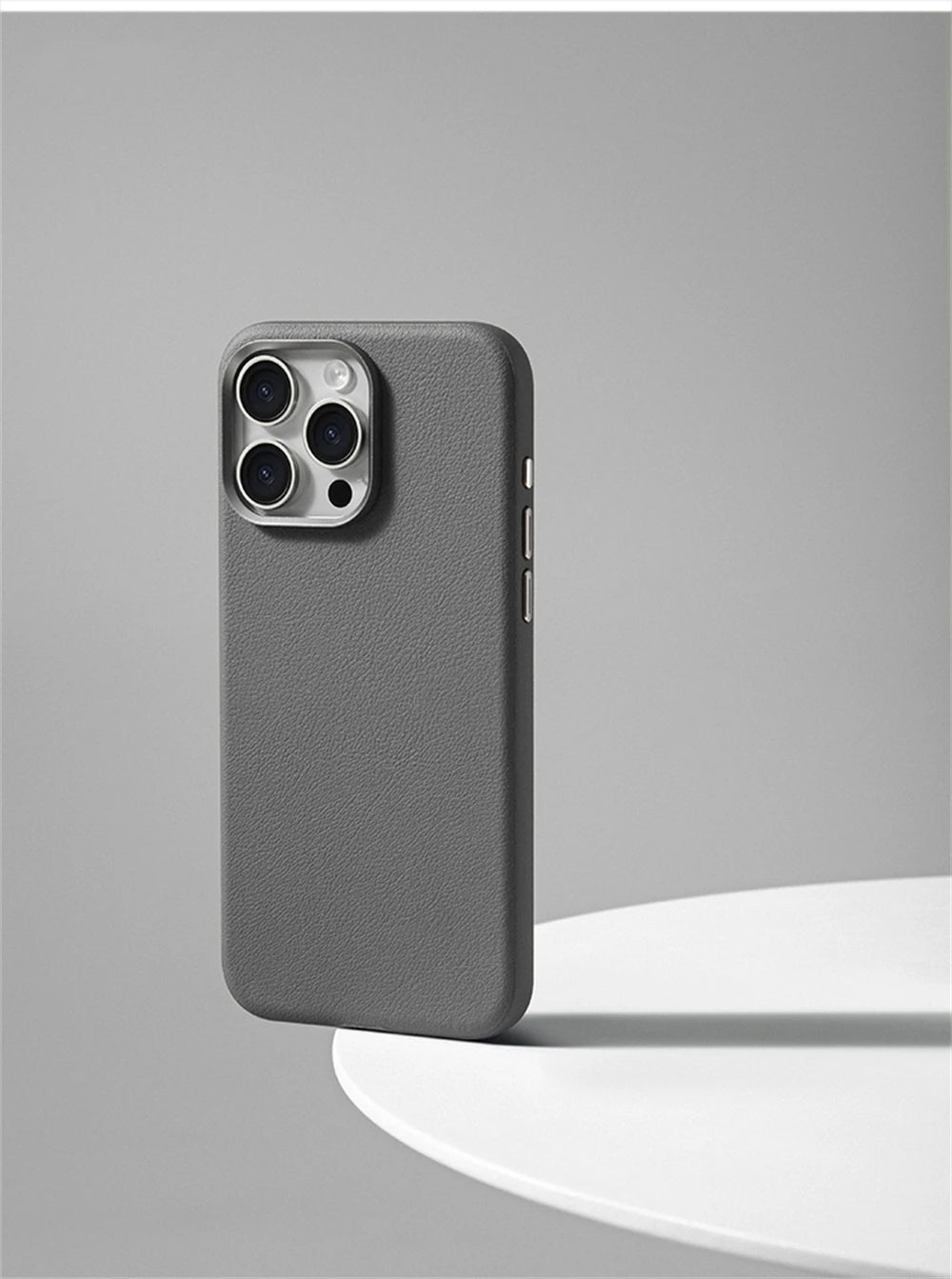 Luxury Business Metal Camera PU Leather Magnetic Case for iPhone 15–17 Series – MagSafe Wireless Protective Cover