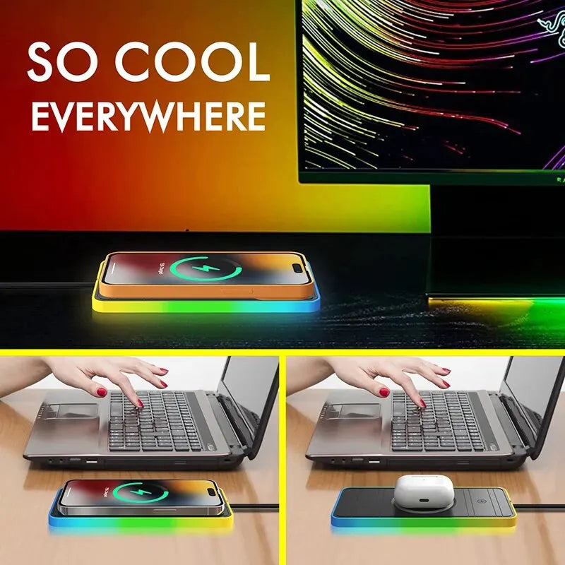 Silicone Car Wireless Charger – 15W, Non-Slip Pad