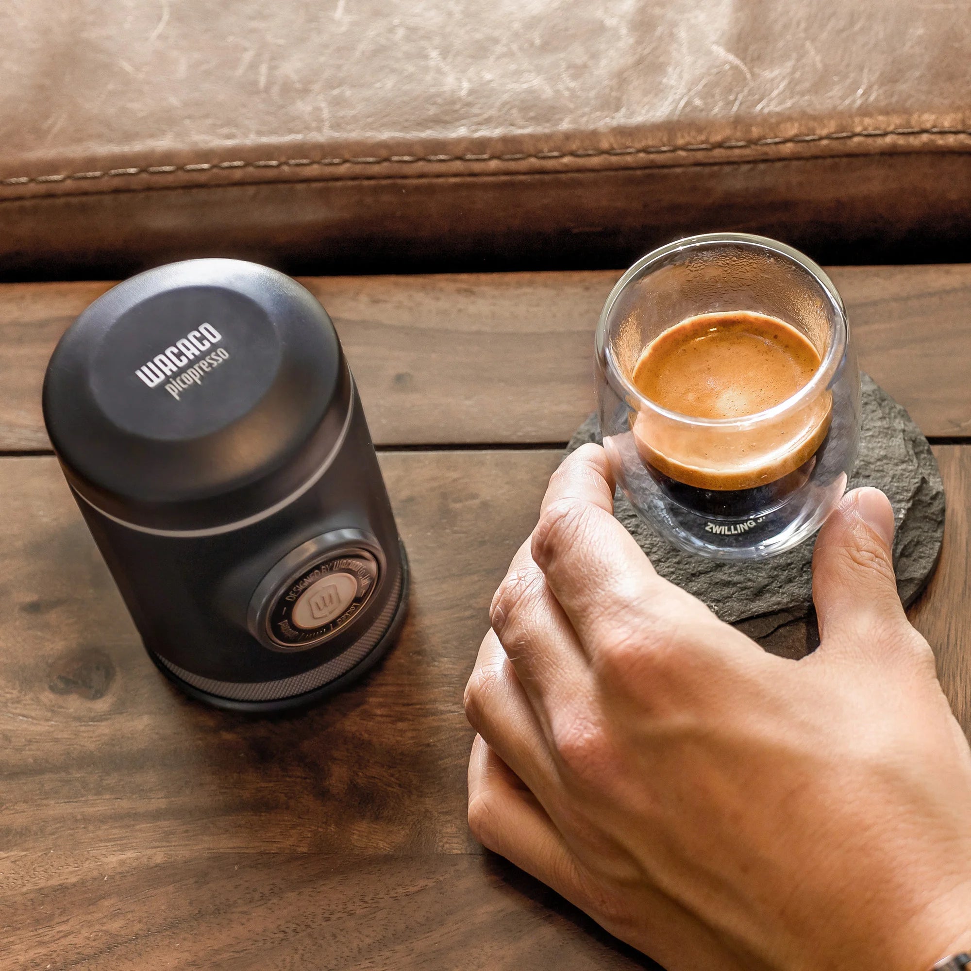WACACO Picopresso Espresso Maker – Portable 18 Bar Travel Coffee Machine