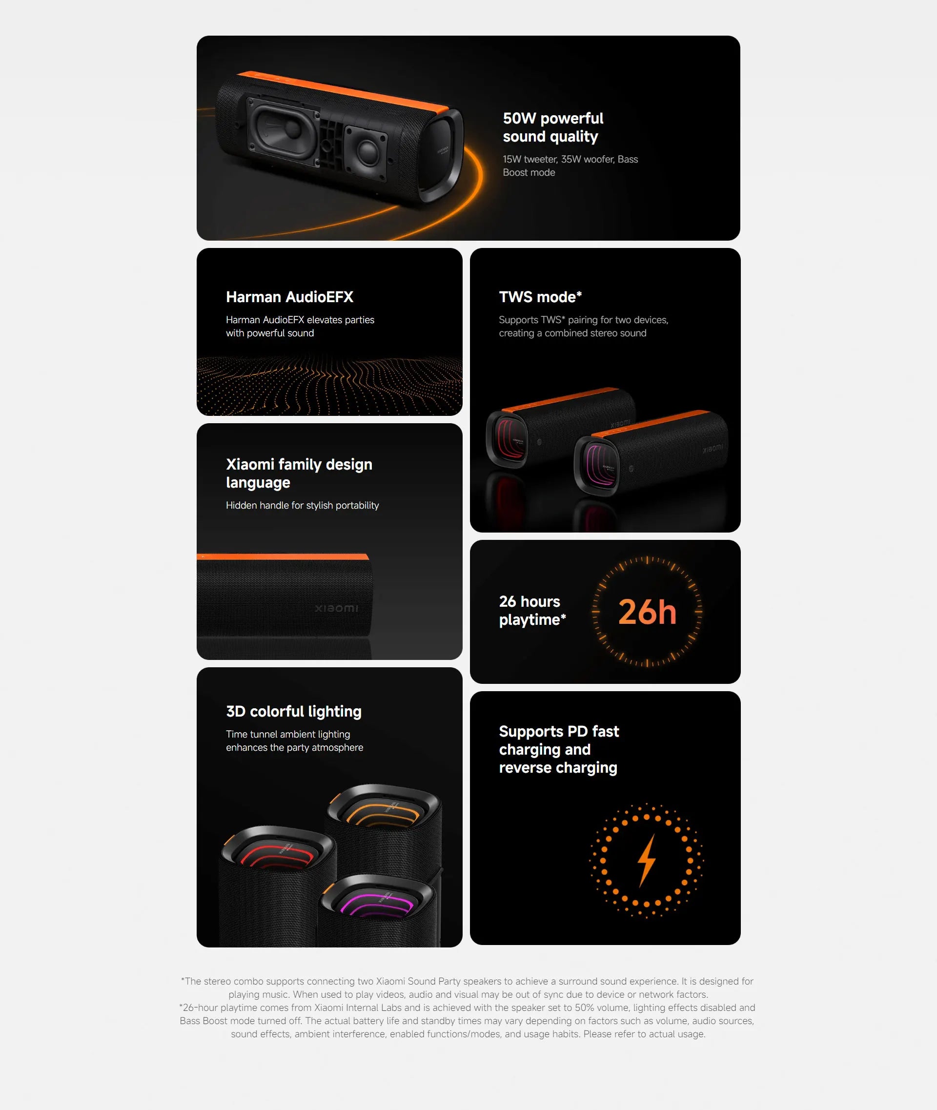 Xiaomi Portable Party Speaker – Harman Audio, TWS, Ultra-Long Battery, 50W