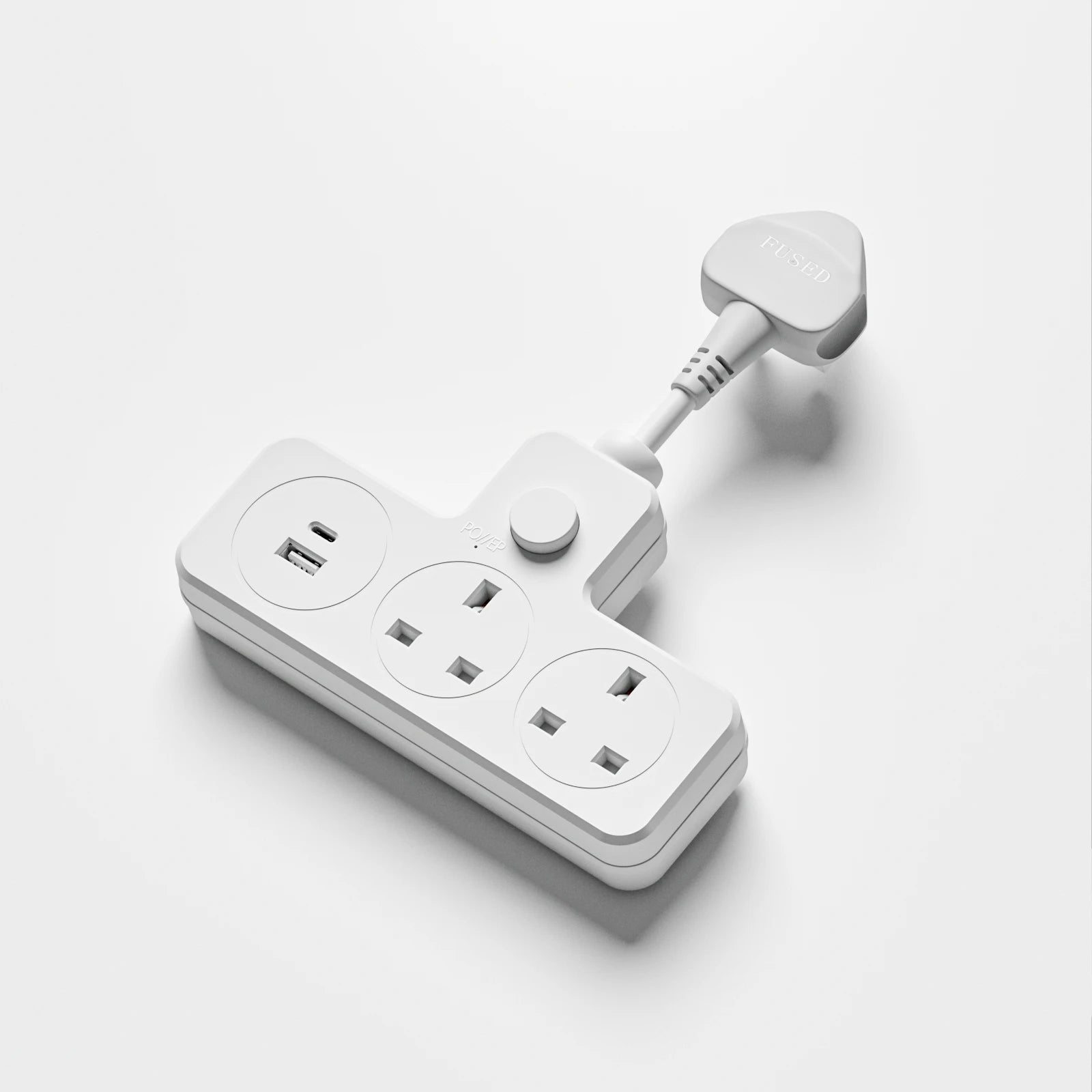 13A UK Power Strip Travel Adapter – AC Outlets with USB Ports
