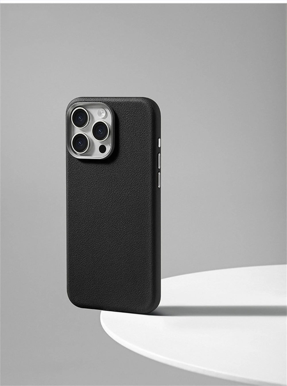 Luxury Business Metal Camera PU Leather Magnetic Case for iPhone 15–17 Series – MagSafe Wireless Protective Cover
