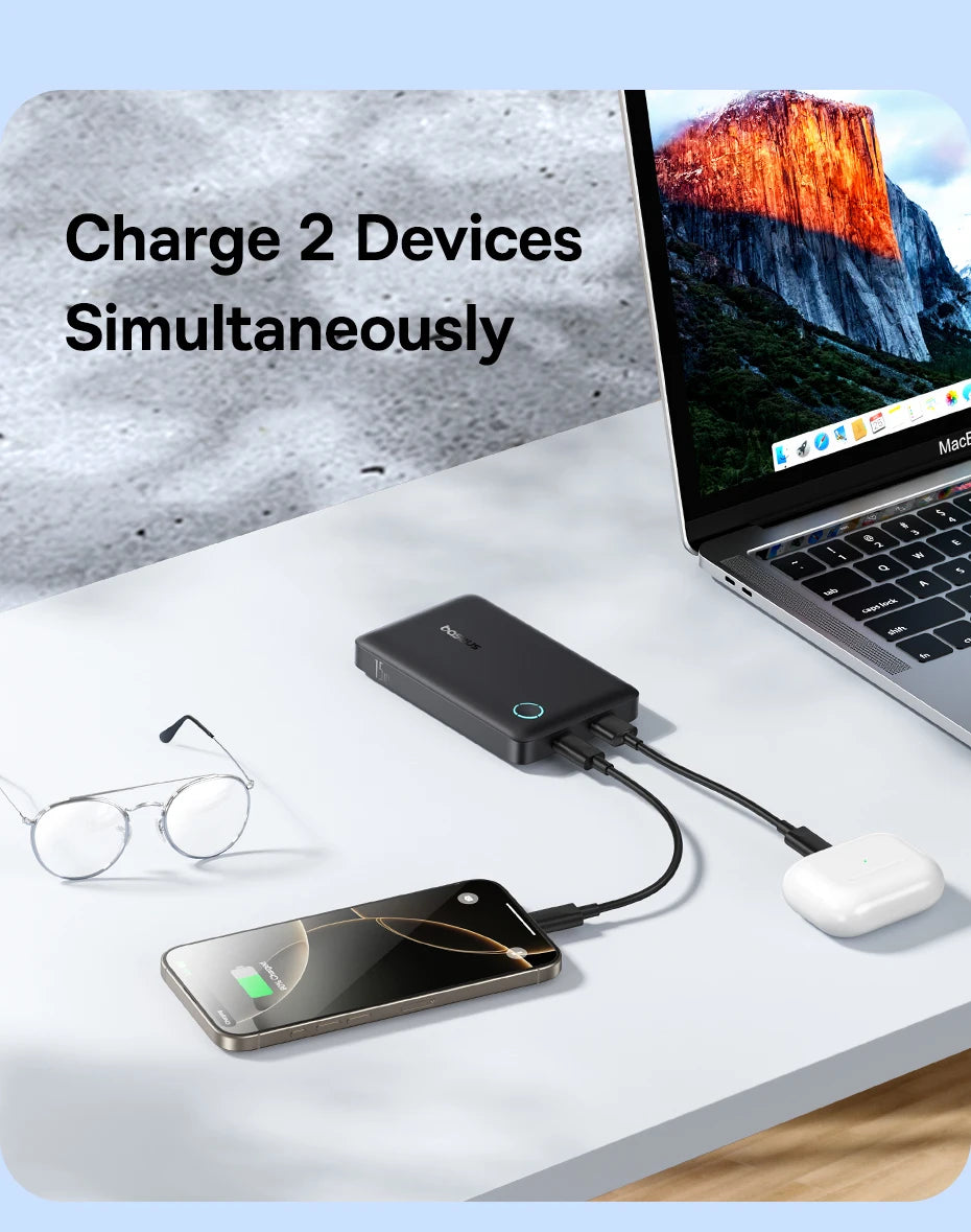 Baseus FP11 10,000mAh Power Bank – 15W PD Fast Charge, USB-C
