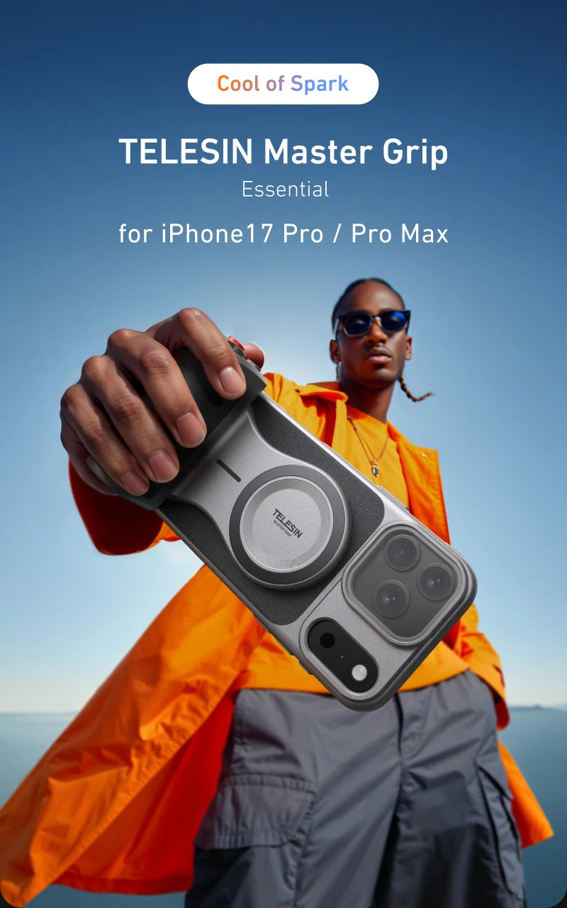 Magnetic Master Grip for iPhone 17 Pro – TELESIN Phone Camera Handle Kit