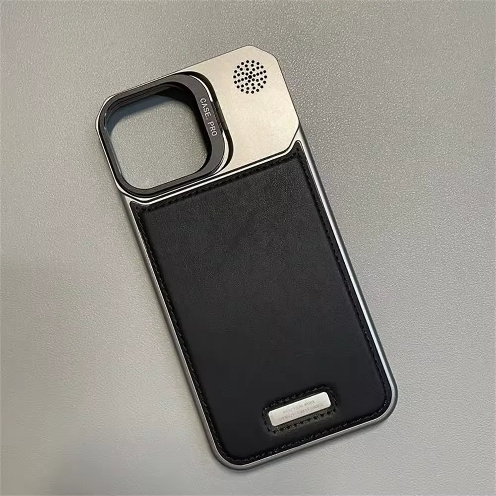 Metal Lens Holder Frameless Anti-Leather Magnetic Diffuser Phone Case for IPhone 13 12 Pro Max 15 14 16 Plus Drop Resistant Case