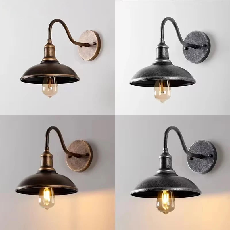 Retro LED Outdoor Wall Lamp – Waterproof, E27 Bulb Compatible