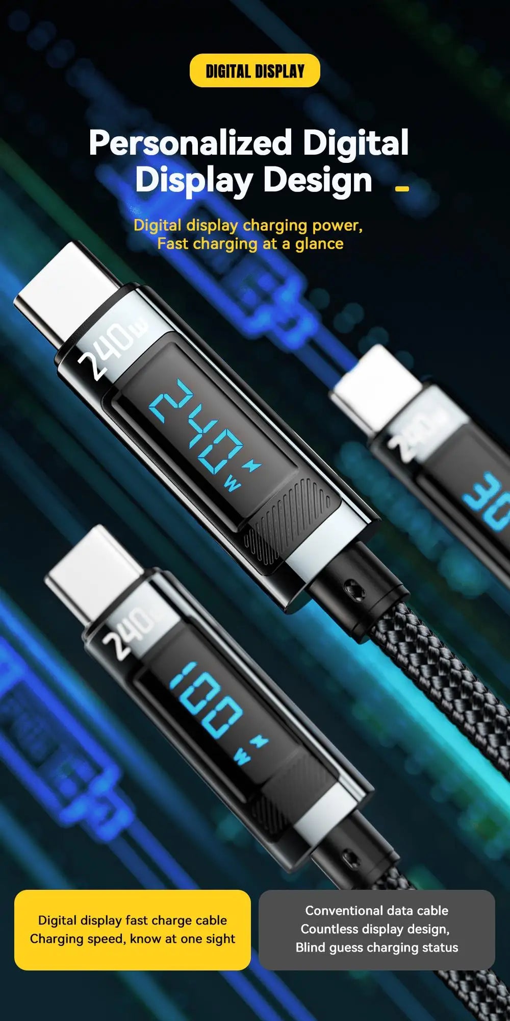 Essager 240W USB Type C To USB C Cable 100W PD 3.1 Fast Charging Charger Wire For iPhone 15 Pro max Macbook Pro Xiaomi Samsung