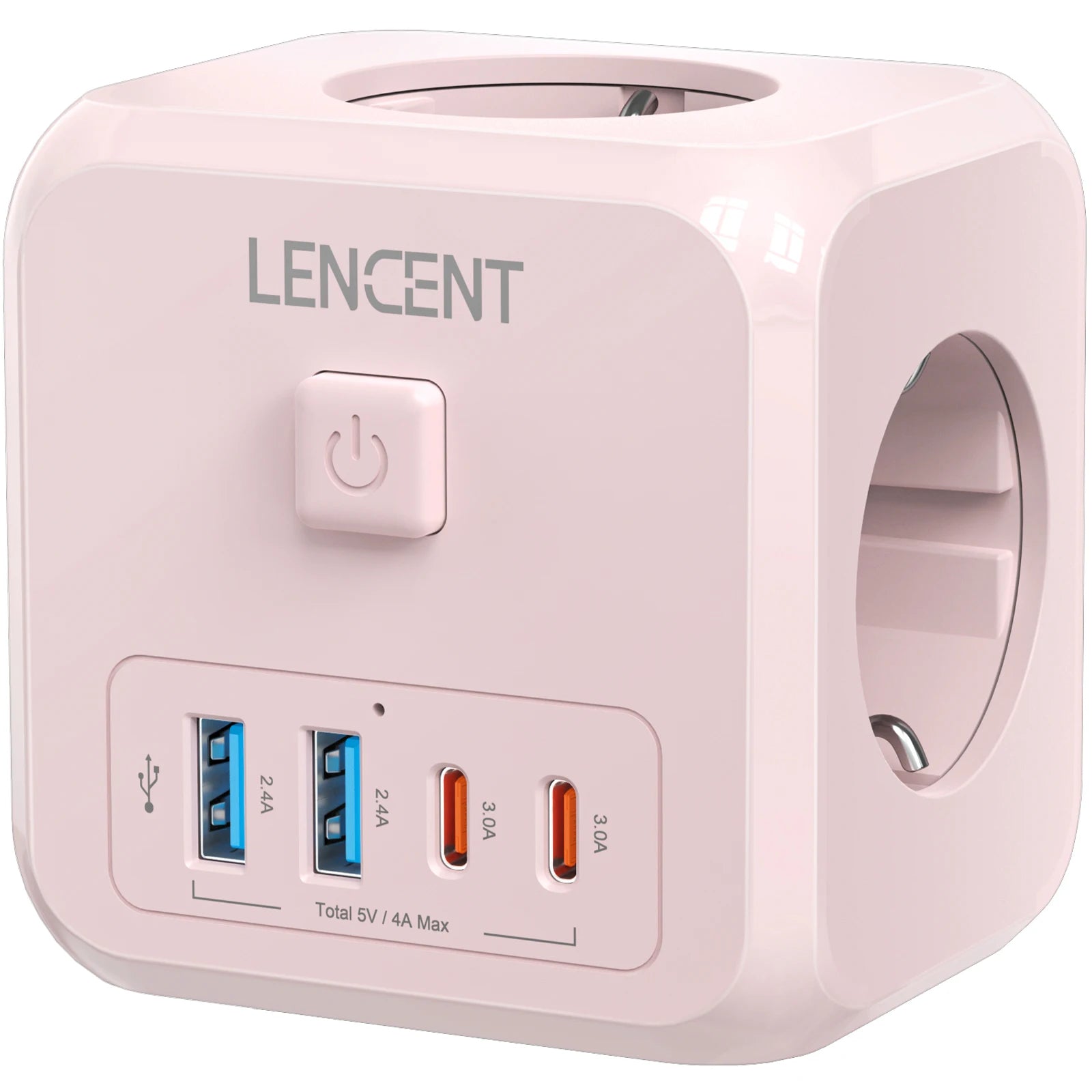 LENCENT EU Power Strip – 7-in-1 Socket with USB & USB-C Charging