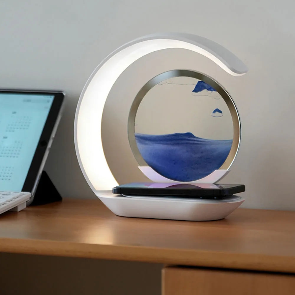 3D Quicksand Table Lamp – Wireless Desk & Ambient Night Light