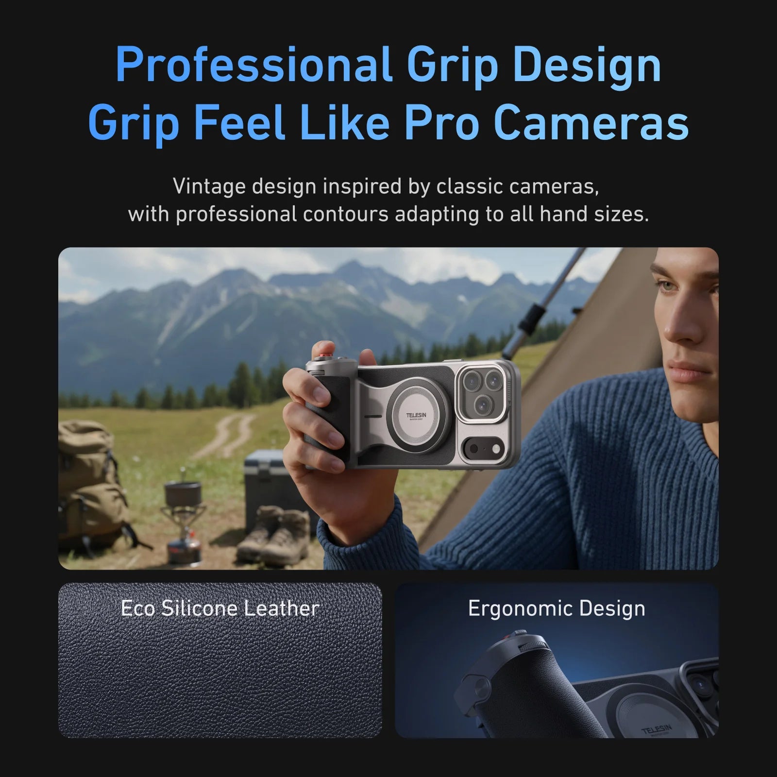 Magnetic Master Grip for iPhone 17 Pro – TELESIN Phone Camera Handle Kit