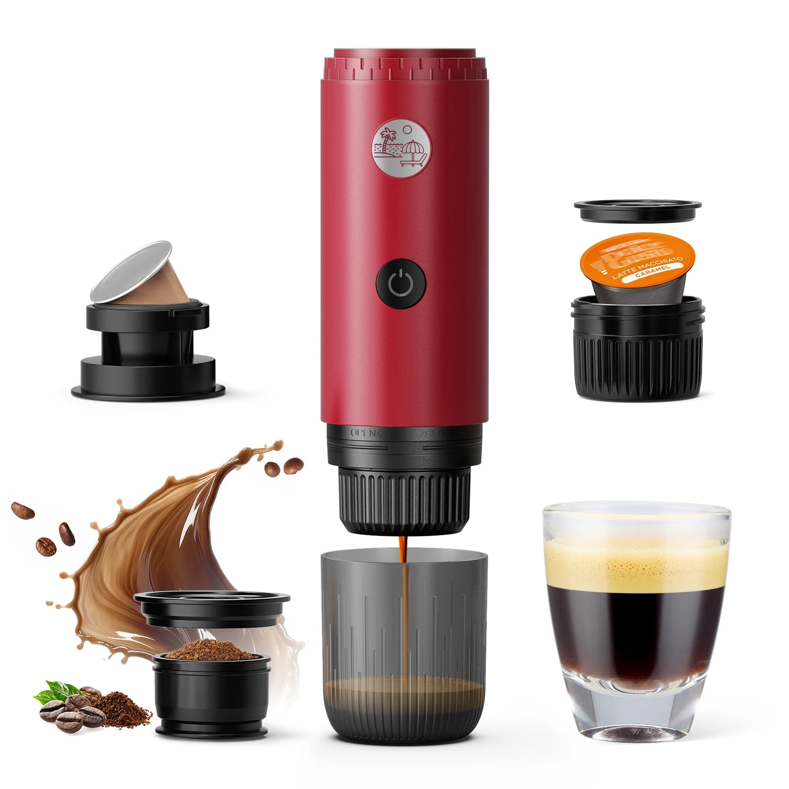 3-in-1 Travel Espresso Maker – Portable USB-C Self-Heating Coffee Machine