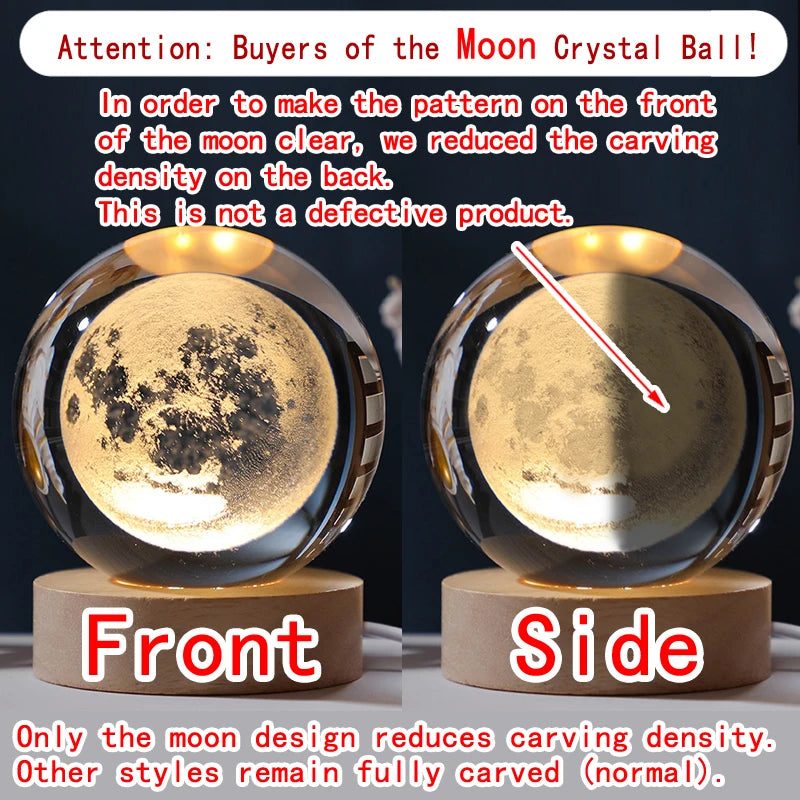 3D Galaxy Crystal Lamp – Bedside Night Light