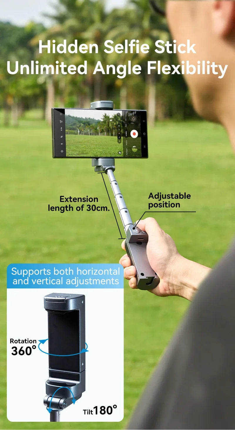 TELESIN Selfie Stick & Phone Holder – Camera Handle with Remote Adapter