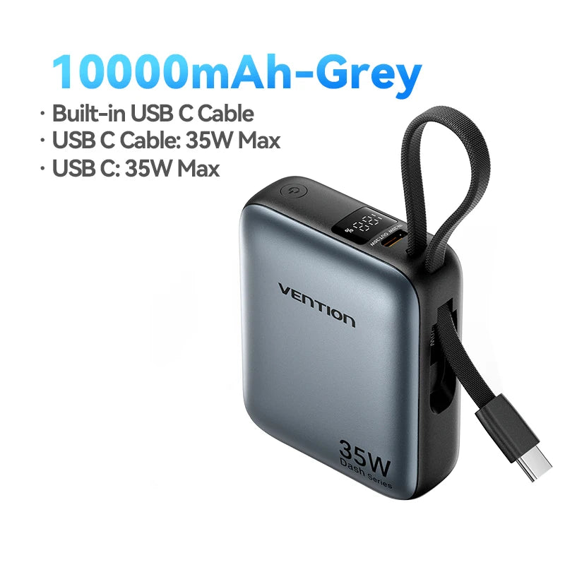 Vention 35W Mini Power Bank 10000mAh Fast Charging