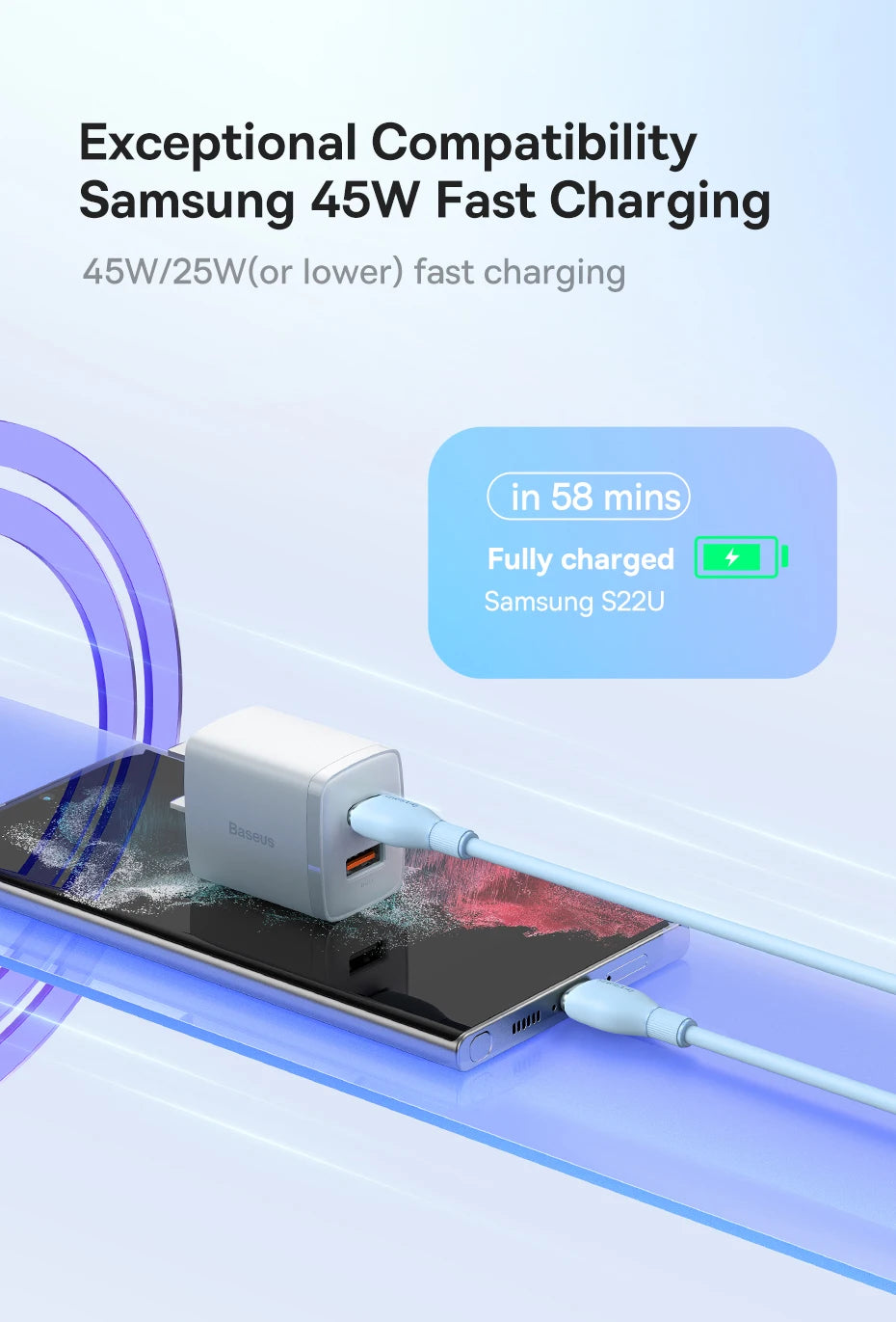 Baseus 100W PD USB-C Cable – Fast Charging for MacBook & iPhone