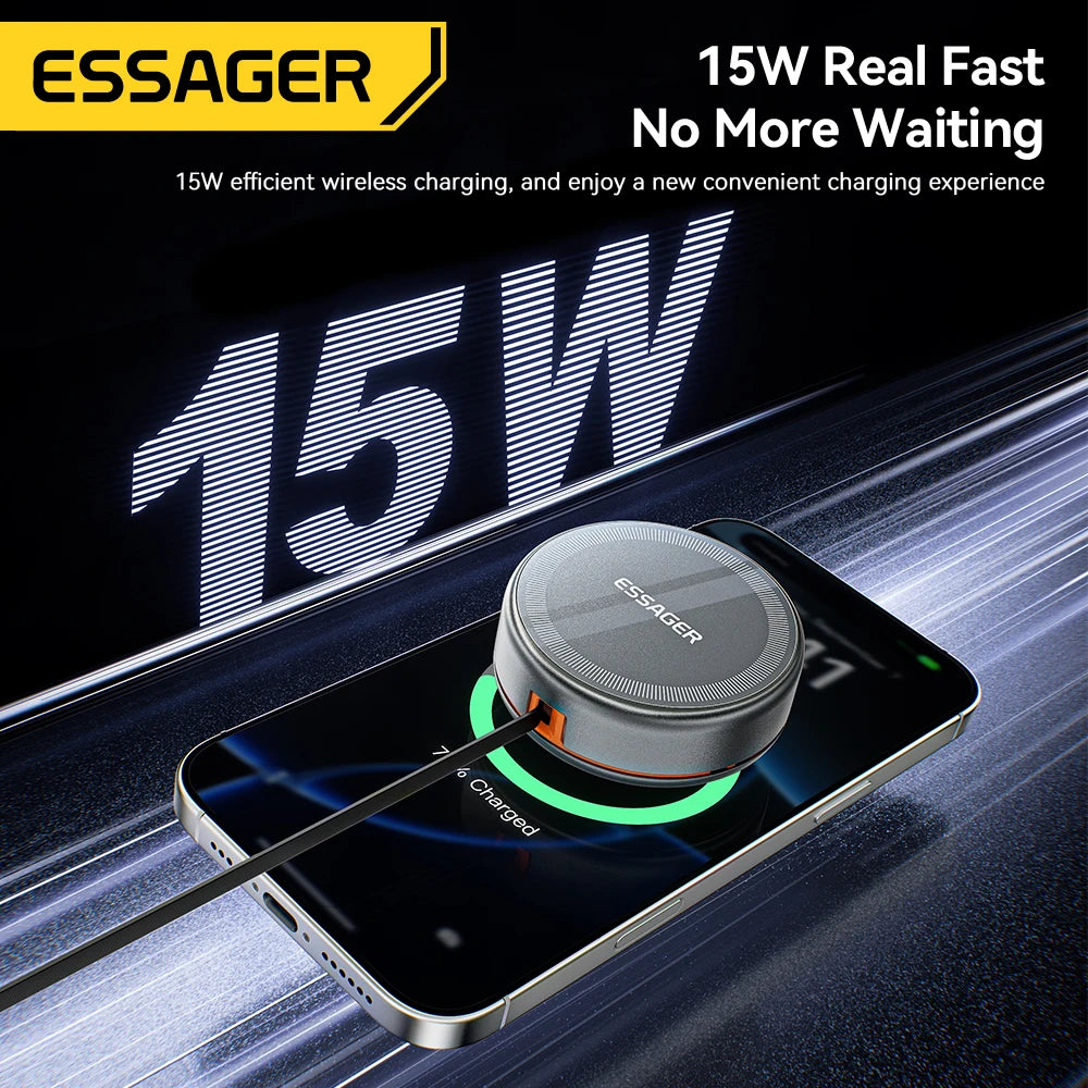 Essager Wireless Charger – 15W, iPhone, AirPods & Watch