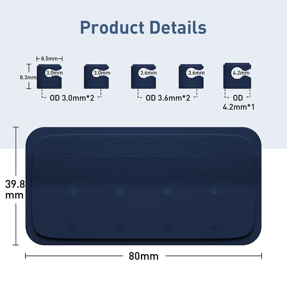 Magnetic Cable Clips – Silicone Wire Holder, 5-Pack for USB-C, Micro & Lightning