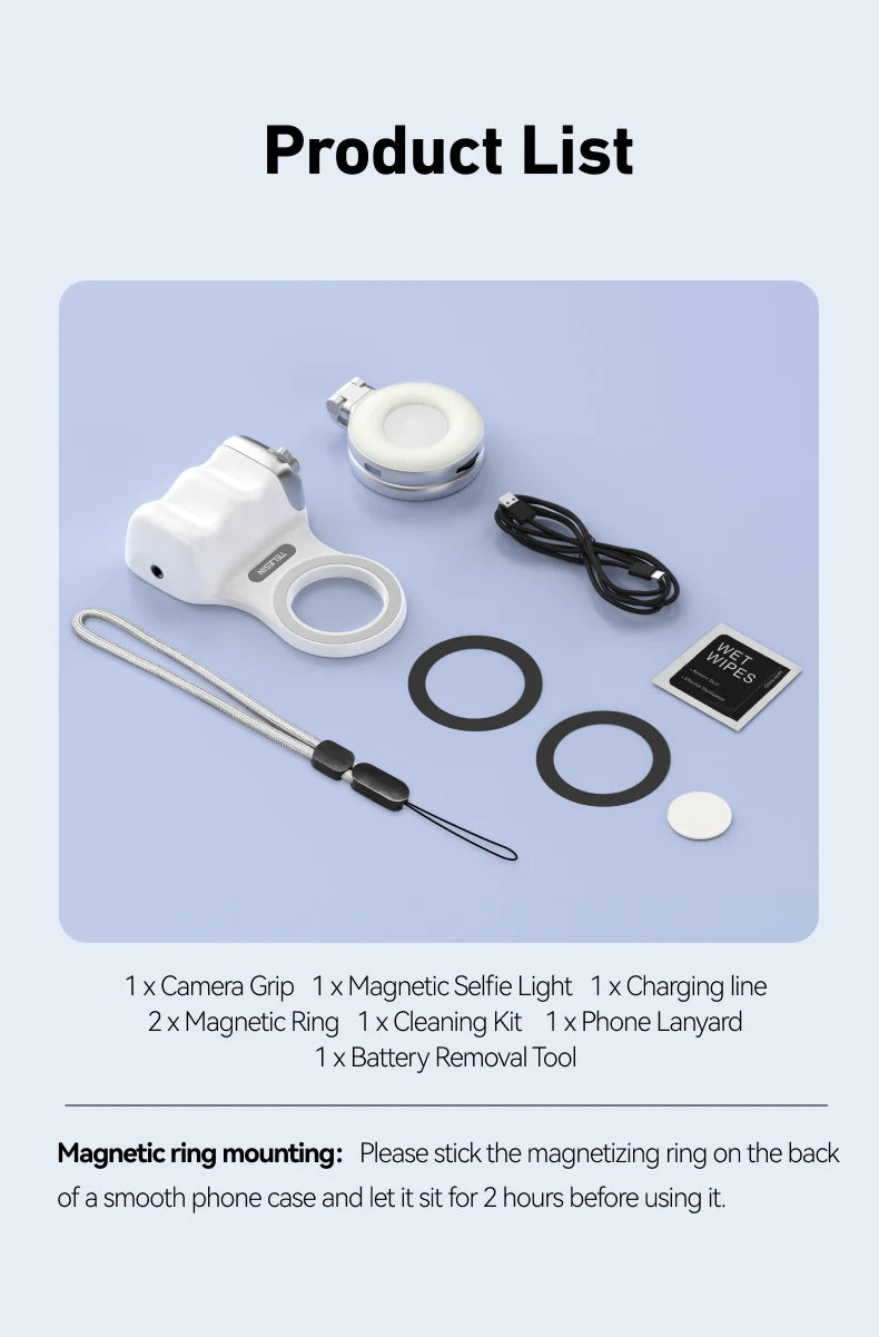 TELESIN Phone Camera Grip with Remote – iPhone & Android
