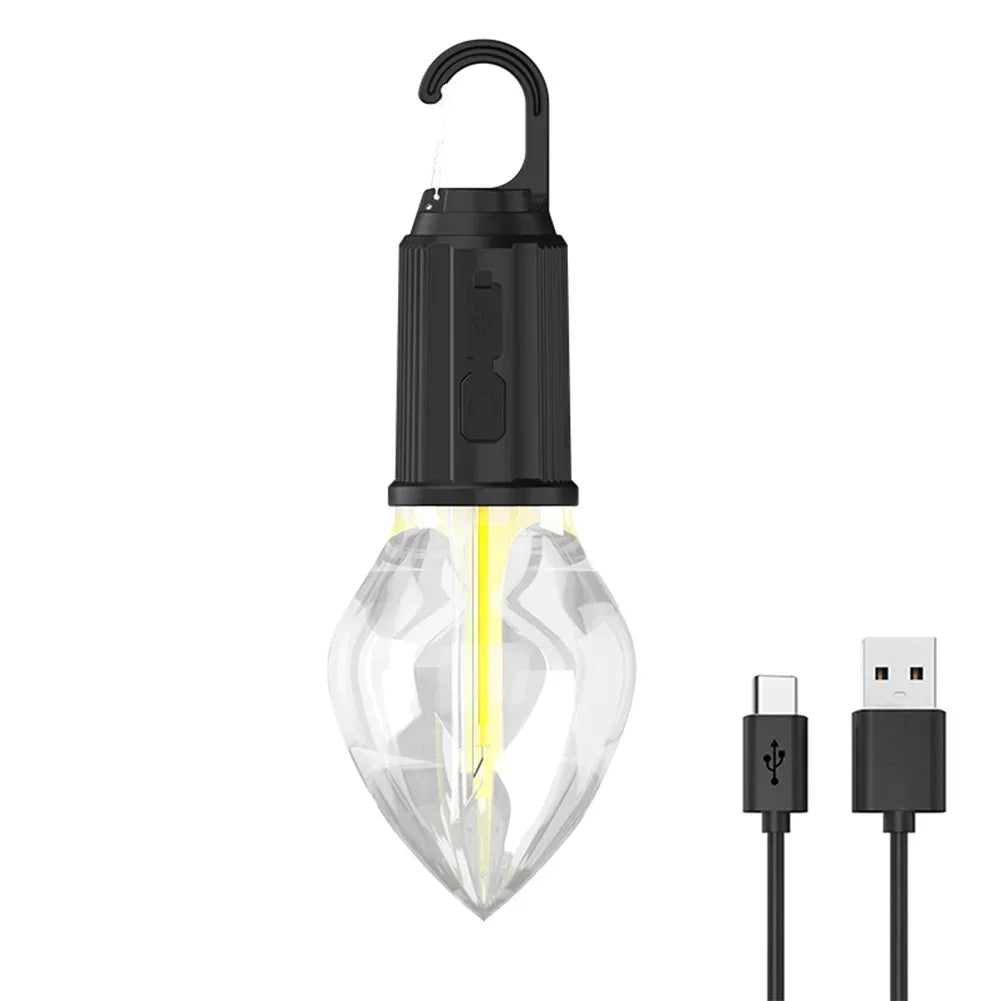 Outdoor USB Rechargeable LED Lamp Bulbs High Brightness Emergency Light Hook Up Camping Fishing Portable Lantern Night Lights