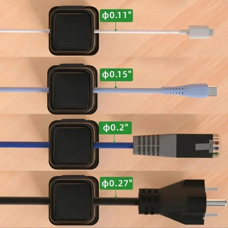 Magnetic Cable Clips 6pcs – Hidden Wire Management & Desktop Organizer