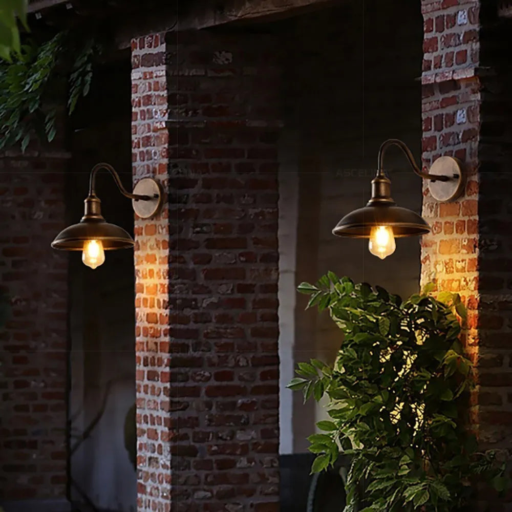 Retro LED Outdoor Wall Lamp – Waterproof, E27 Bulb Compatible