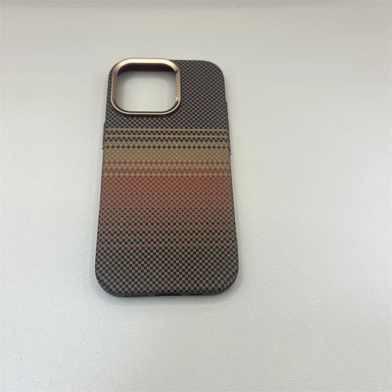 Geometric Carbon Fiber Texture 3D Relief MagSafe Case for iPhone 15–17 Series