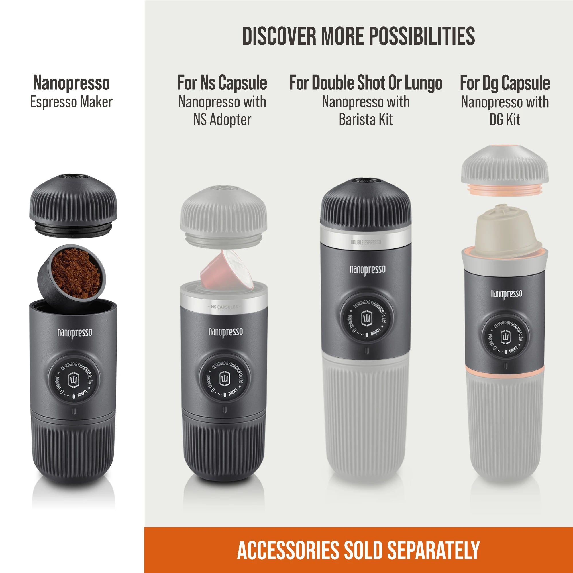 Wacaco Nanopresso Espresso Maker – Portable Travel Coffee Machine, 18 Bar