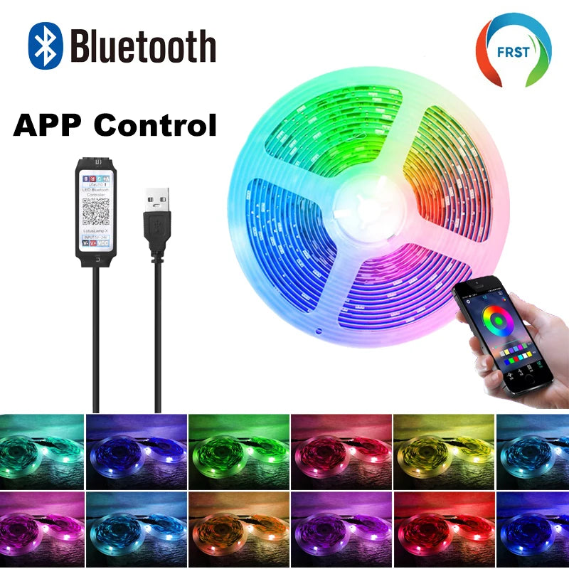 RGB 5050 Bluetooth LED Strip Lights – Smart App-Controlled Color Changing LED Light Strip (10M–30M)